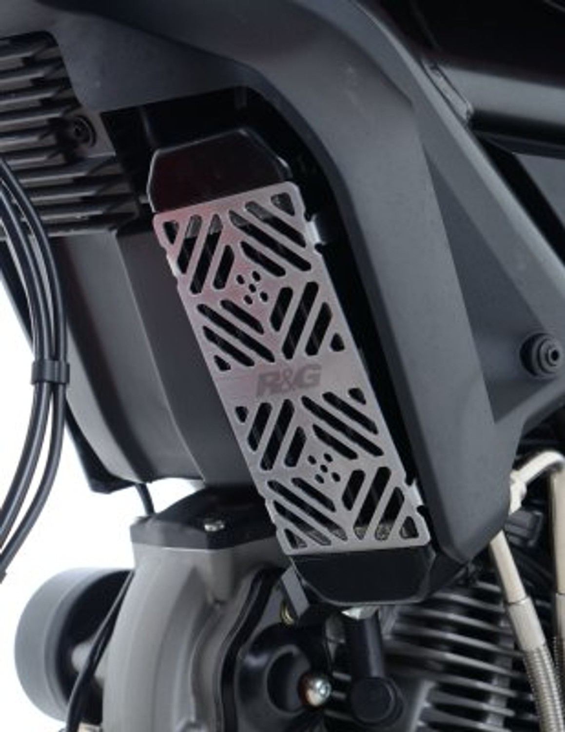 R&G Racing Oil Cooler Guard for Ducati Scrambler Classic '14-'20, Street Classic '18, Urban Enduro / Flat Track Pro '14-'18, Sixty2 '16-'21, Desert Sled '17-'22, Monster 797 '17-'21 R&G Racing Oil Cooler Guard for Ducati Scrambler Classic '14-'20, Street Classic '18, Urban Enduro / Flat Track Pro '14-'18, Sixty2 '16-'21, Desert Sled '17-'22, Monster 797 '17-'21